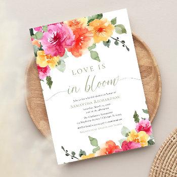love is in bloom colorful spring bridal shower invitation