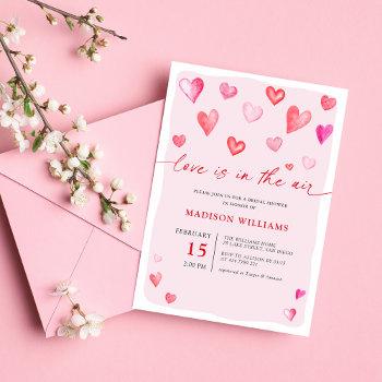 love is in the air valentine's bridal shower invitation