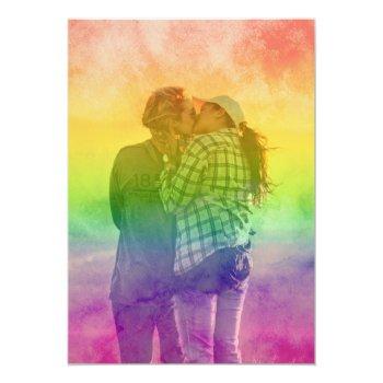 Small Love Is Love Watercolor Photo Lesbian Wedding Back View