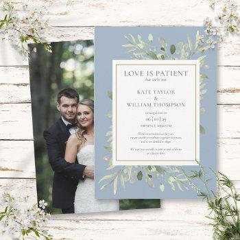 love is patient elopement wedding announcement