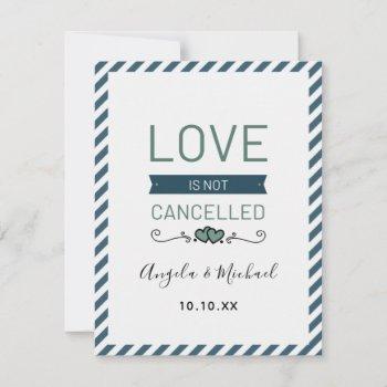 love isn't cancelled romantic wedding update white holiday card
