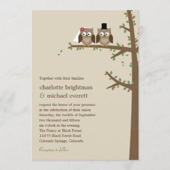 love owls wedding invitation
