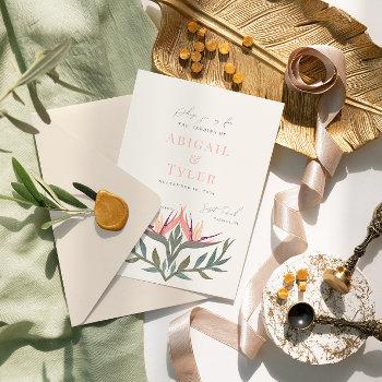 lovebirds in paradise wedding invitation