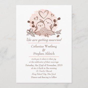 Small Lovebirds Pink And Brown Wedding Front View
