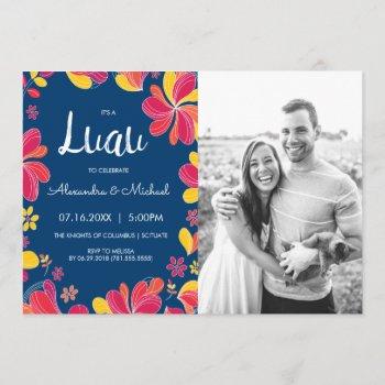 Small Luau Invite - Hawaiian Tropical Party W/ Photo Front View