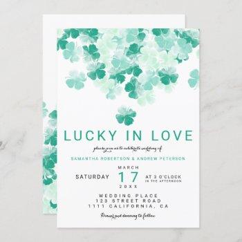Small Lucky In Love Green Clover St Patrick Chic Wedding Front View