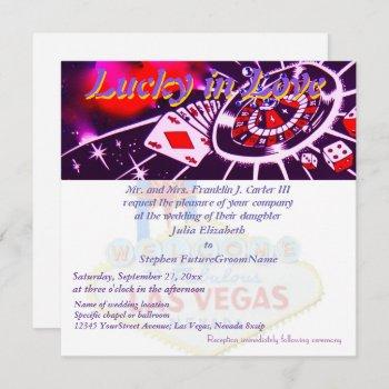 lucky in love las vegas wedding invitation