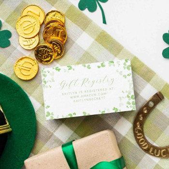 lucky in love st. patrick's day bridal shower enclosure card