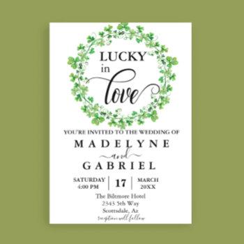 Small Lucky In Love Wedding St. Patrick's Day Clover Front View