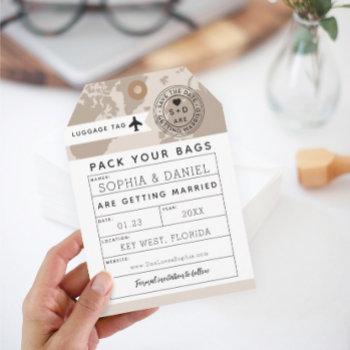 Small Luggage Tag Destination Wedding Save The Date Front View