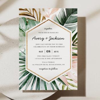 lush tropics wedding invitation
