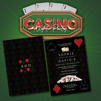 luxury casino vegas poker wedding invitation