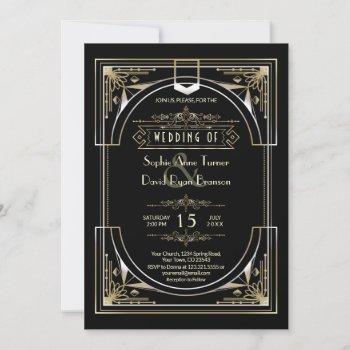 Small Luxury Gold Black Great 20s Style Wedding Front View