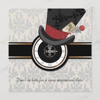 mad hatter alice in wonderland wedding invitation