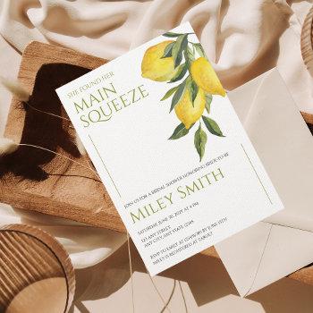 main squeeze bridal shower citrus lemon greenery invitation