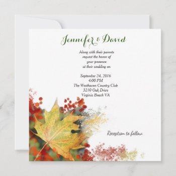 maple leaf fall custom wedding invitation