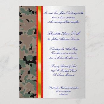 Small Marine Digital Camouflage Wedding Front View