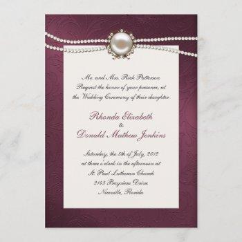 Small Maroon Damask Wedding Front View