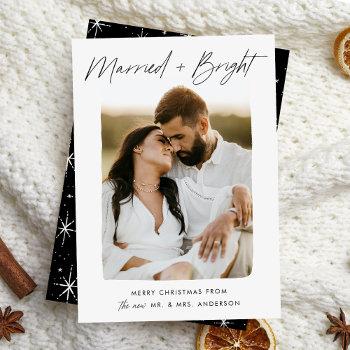 Small Married And Bright Black Script Photo Holiday Front View