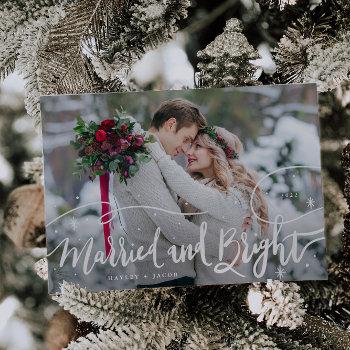 Small Married And Bright Hand Lettered Script Wedding Holiday Front View