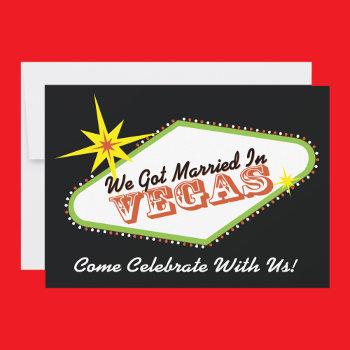 married in las vegas wedding party invitation