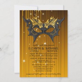 masquerade ball wedding invitation