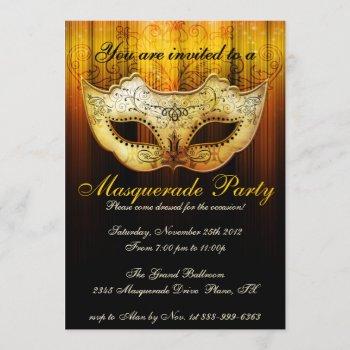 Small Masquerade Party Celebration Fancy Gold Front View