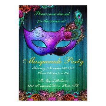 Small Masquerade Party Celebration Peacock Front View