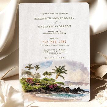 maui hawaii beach destination wedding invitation