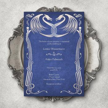 medieval dragon wedding invitation