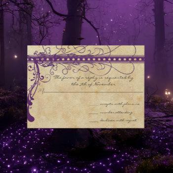 medieval renaissance purple faux parchment  invitation
