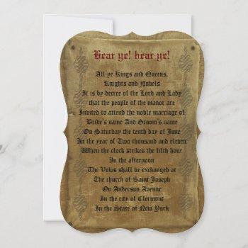 medieval wedding  invitation decree template