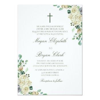 Small Megan Floral Watercolor Catholic Wedding Front View