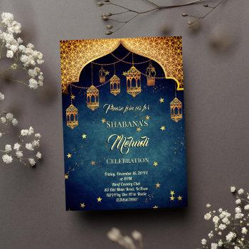 mehndi indian arabian moroccan design starry night invitation