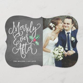 merrily ever after wedding holiday/thank you photo invitation