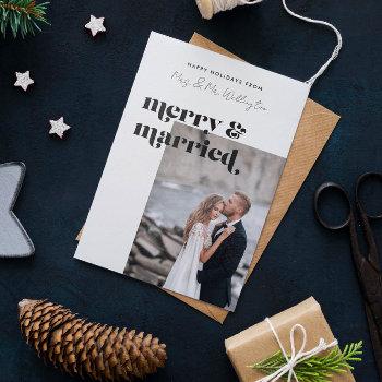 Small Merry And Married Elegant Modern Photo Holiday Front View