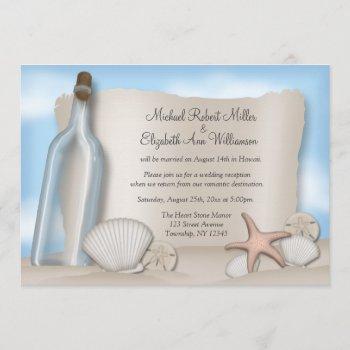 message bottle beach reception only invitations