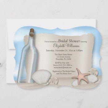 Small Message From A Bottle Beach Baby Shower Invite Front View