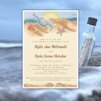 message in a bottle wedding invitation