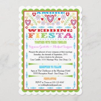 Small Mexican Fiesta Wedding Announcement Front View