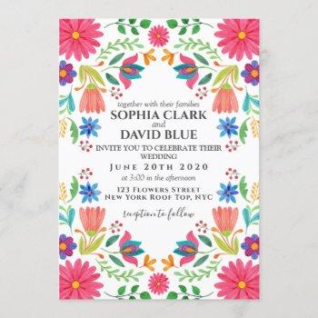 mexican flowers floral wedding fiesta invitation
