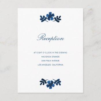 mexican otomi wedding reception card - navy blue