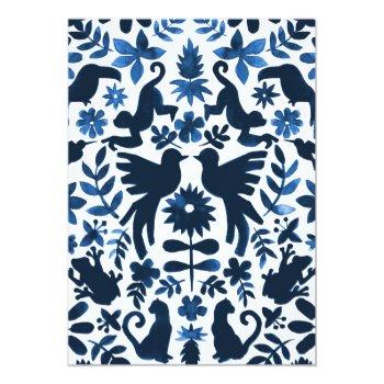 Small Mexican Otomi Wedding Reception  - Navy Blue Back View