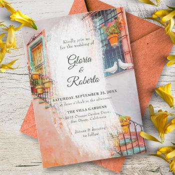 mexican wedding rustic old town hacienda style  invitation