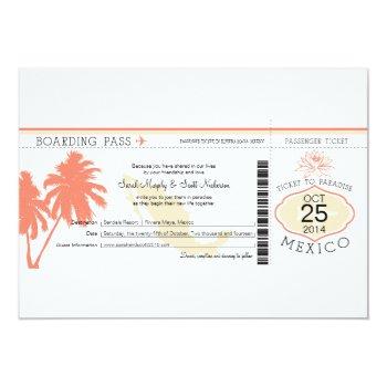 Small Mexico Boarding Pass Wedding Front View