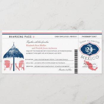 Small Mexico Boarding Pass Wedding Front View