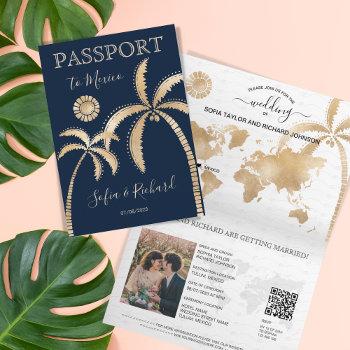 Small Mexico Destination Wedding Passport World Qr Code Front View