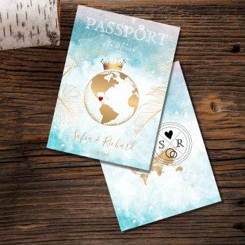 Small Mexico Wedding Destination Passport World Map Inv Front View