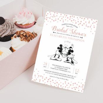 mickey & minnie | pink confetti bridal shower invitation