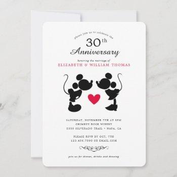 mickey & minnie | silhouette wedding anniversary invitation